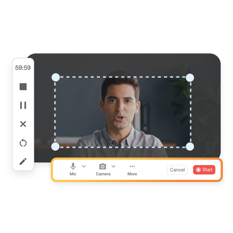Record your corporate announcement video using Visla’s teleprompter and recording tools